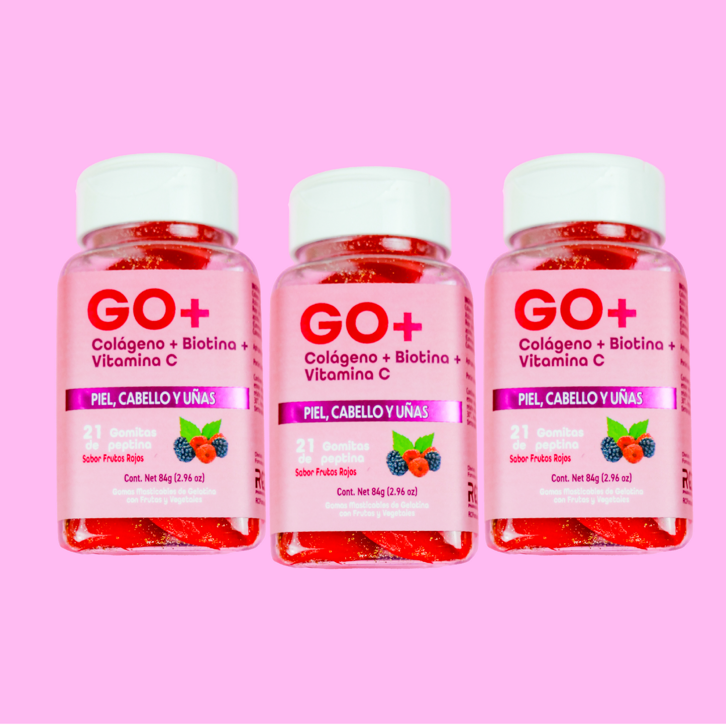 GO+ Gomitas de Colágeno + Biotina - 3Pack