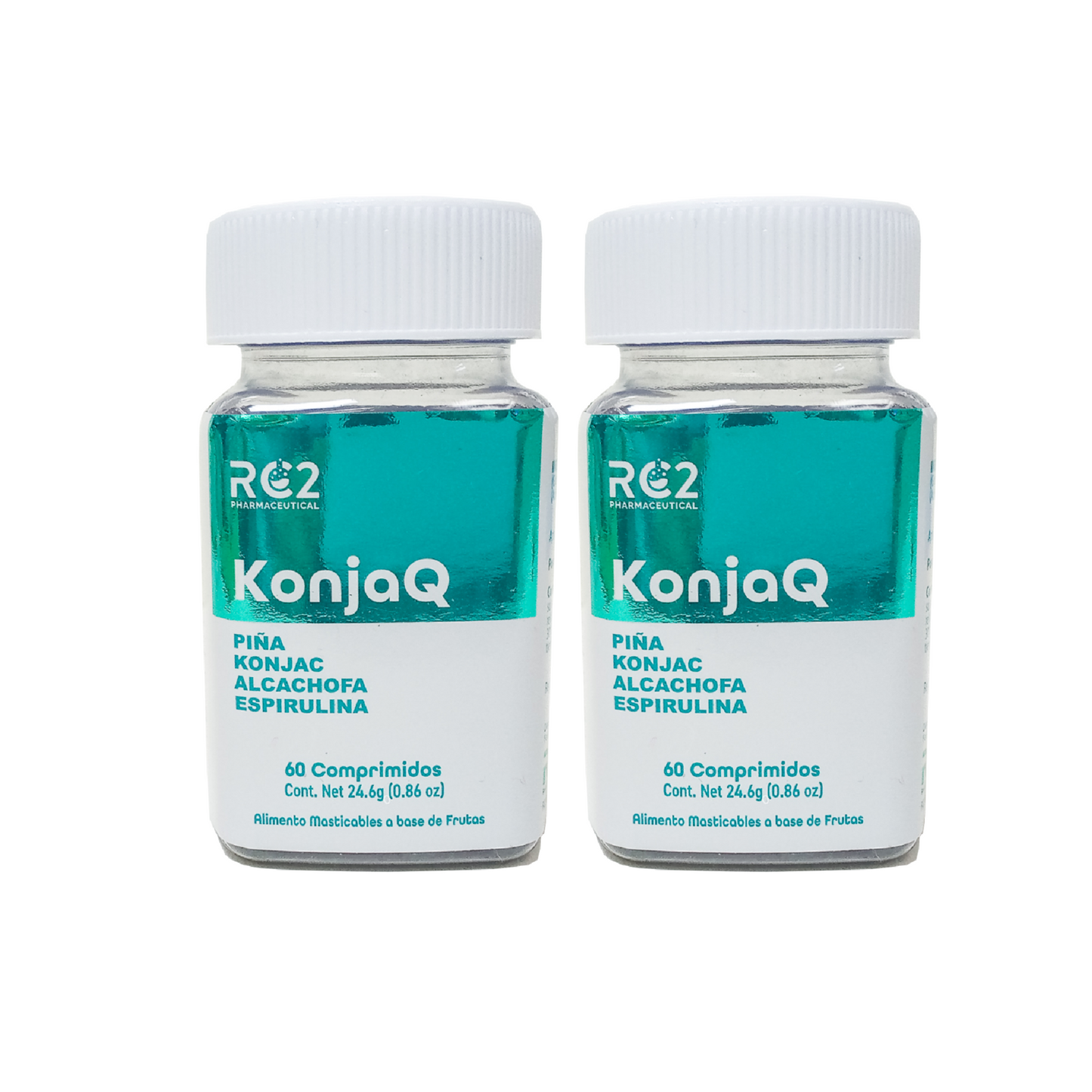 KonjaQ - Piña, Konjac, Espiriluina, Alcachofa - Plenitud y Saciedad - 2Pack