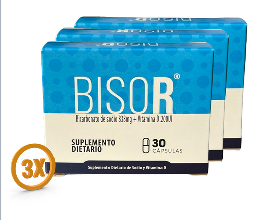 BisoR 840 Bicarbonato Sódico y Vitamina D en cápsulas - 3Pack