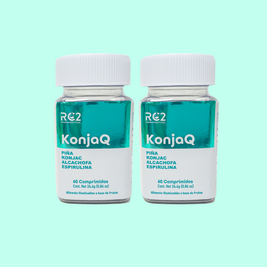 KonjaQ - Piña, Konjac, Espiriluina, Alcachofa - Plenitud y Saciedad - 2Pack