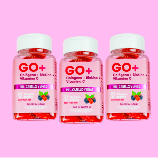 GO+ Gomitas de Colágeno + Biotina - 3Pack