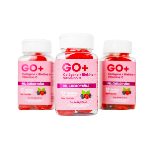 GO+ Gomitas de Colágeno + Biotina - 3Pack