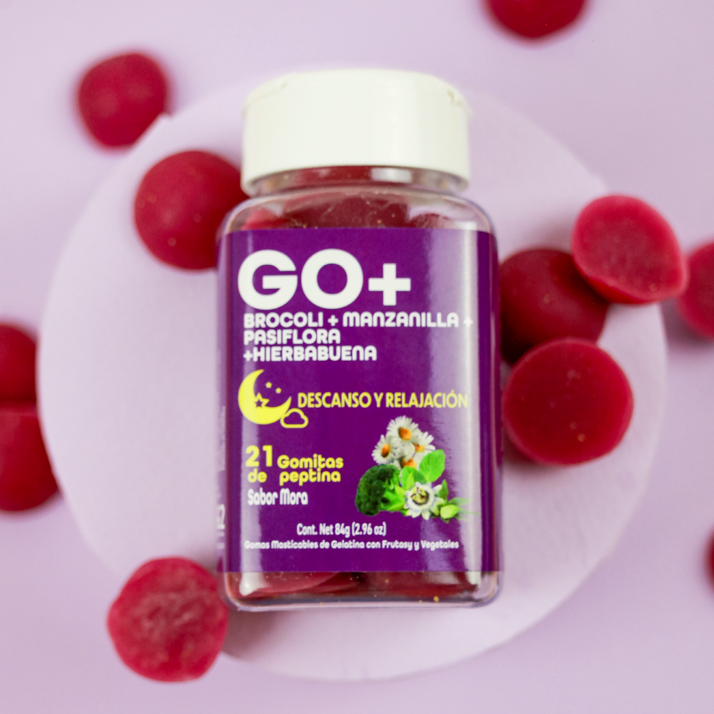 GO+ Gomitas Brócoli, Manzanilla, Pasiflora y Hierbabuena